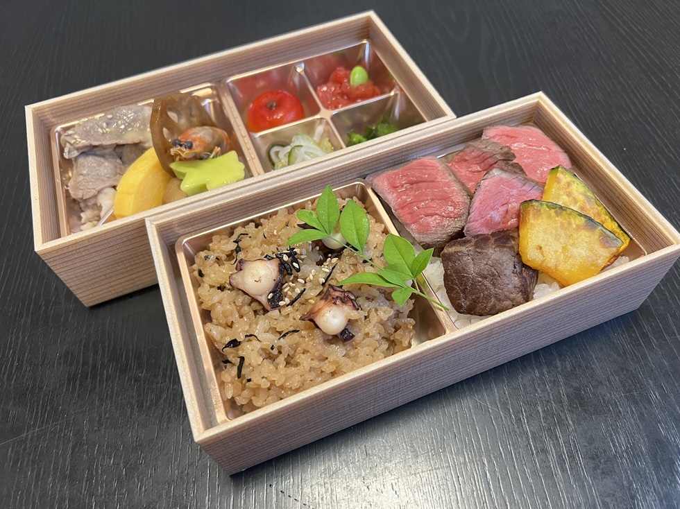 タコ飯とステーキ飯の和御膳
